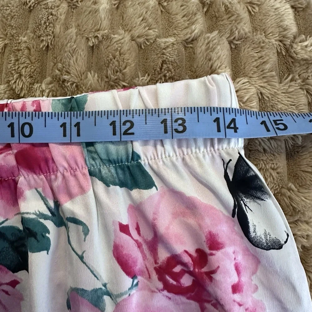 Victorias Secret Rose‎ & Butterfly Spaghetti Tank Top Shorts Two Piece Sz XS